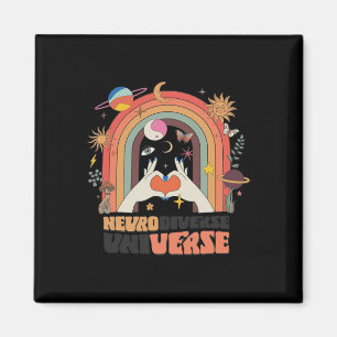 Neurodiverse Universe Celestial Retro Autism Aware Magnet