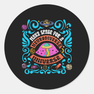 Neurodiverse Universe Neurodiversity Adhd Autism A Classic Round Sticker