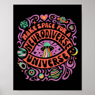 Neurodiverse Universe Neurodiversity Adhd Autism A Poster
