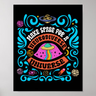 Neurodiverse Universe Neurodiversity Adhd Autism A Poster
