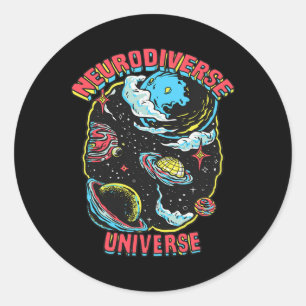 Neurodiverse Universe Neurodiversity Embrace Adhd  Classic Round Sticker