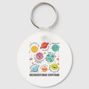 Neurodiverse Universe Planet Autism Awareness Supp Key Ring