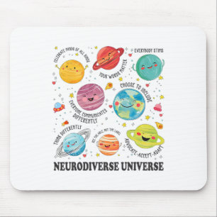 Neurodiverse Universe Planet Autism Awareness Supp Mouse Mat