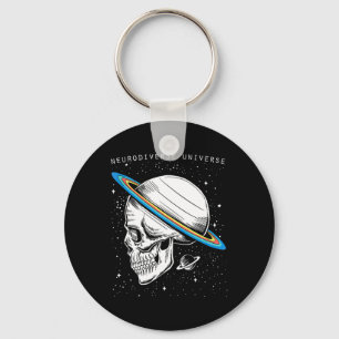 Neurodiverse Universe Skull Neurodiversity Autism  Key Ring