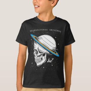 Neurodiverse Universe Skull Neurodiversity Autism  T-Shirt