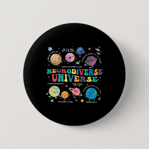Neurodiverse Universe Space Planet Autistic Autism 6 Cm Round Badge