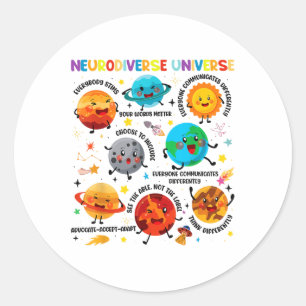 Neurodiverse Universe Space Planet Special Educati Classic Round Sticker