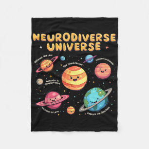 Neurodiverse Universe Special Education Autism Awa Fleece Blanket