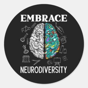 Neurodiversity Adhd Awareness Mental Health Classic Round Sticker