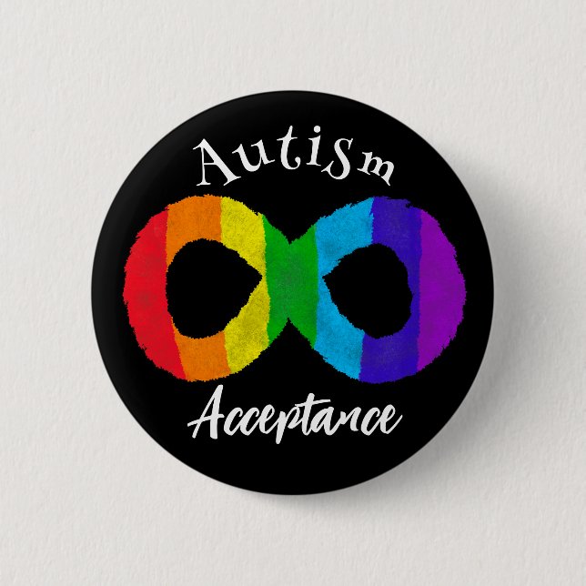 Neurodiversity Autism Acceptance Rainbow 6 Cm Round Badge (Front)