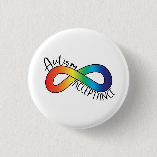 Neurodiversity Autism Acceptance Rainbow Button (Front)