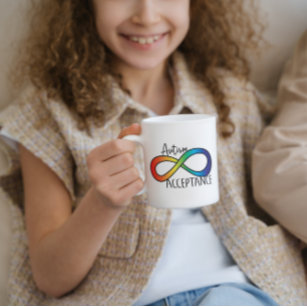 Neurodiversity Autism Acceptance Rainbow Button Coffee Mug