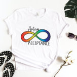 Neurodiversity Autism Acceptance Rainbow Button T-Shirt<br><div class="desc">Neurodiversity Autism Awareness Acceptance Rainbow Infinity Sign</div>