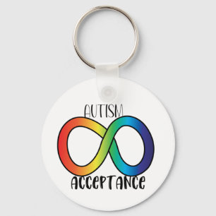 Neurodiversity Autism Acceptance Rainbow Key Ring