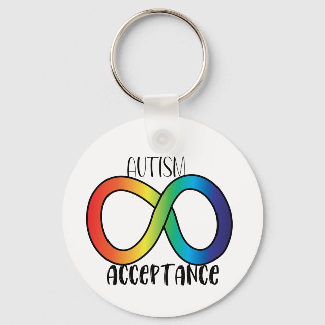 Neurodiversity Autism Acceptance Rainbow Key Ring (Front)