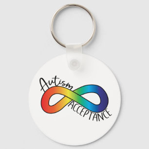 Neurodiversity Autism Acceptance Rainbow  Key Ring