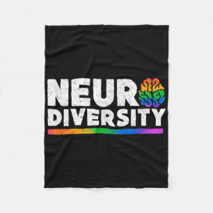 Neurodiversity Autism Adhd Mental Health Awareness Fleece Blanket