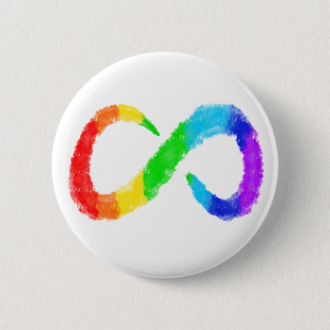 Neurodiversity Autism Awareness Acceptance Rainbow 6 Cm Round Badge (Front)