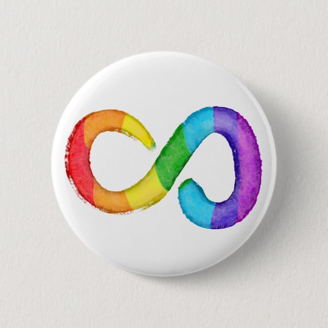 Neurodiversity Autism Awareness Acceptance Rainbow 6 Cm Round Badge (Front)