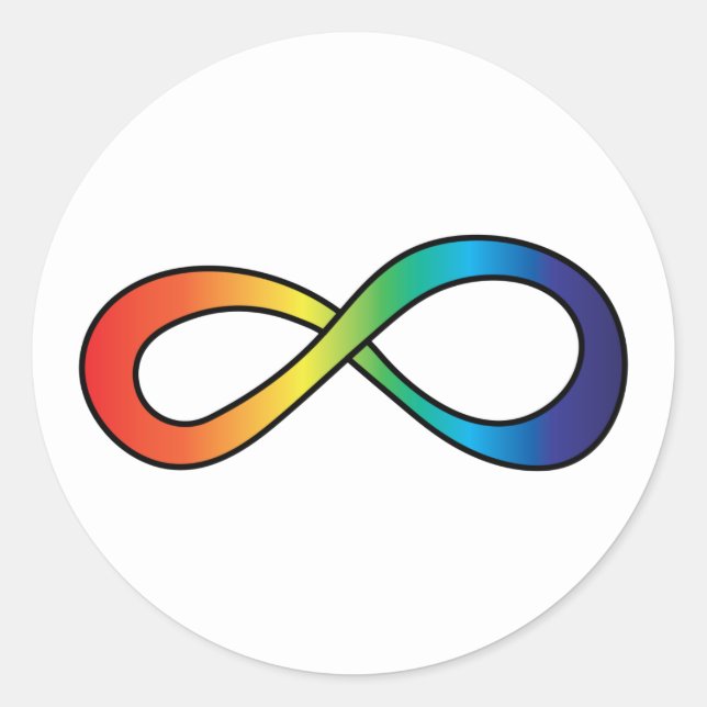 Neurodiversity Autism Awareness Acceptance Rainbow Classic Round Sticker (Front)