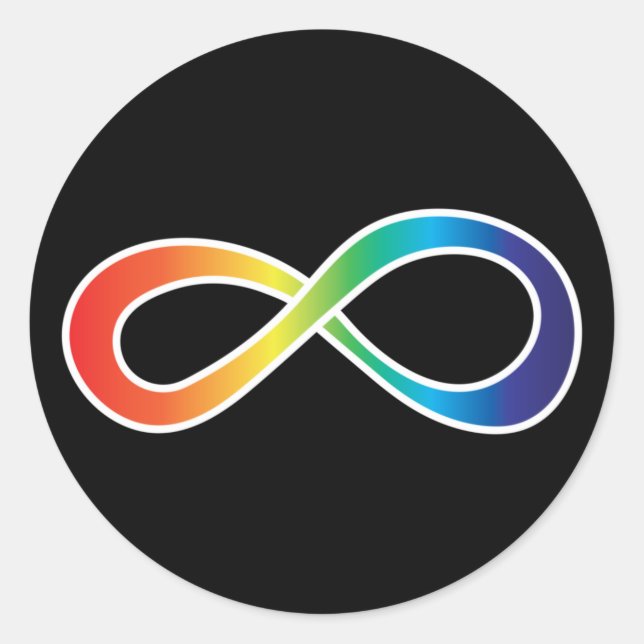 Neurodiversity Autism Awareness Acceptance Rainbow Classic Round Sticker (Front)