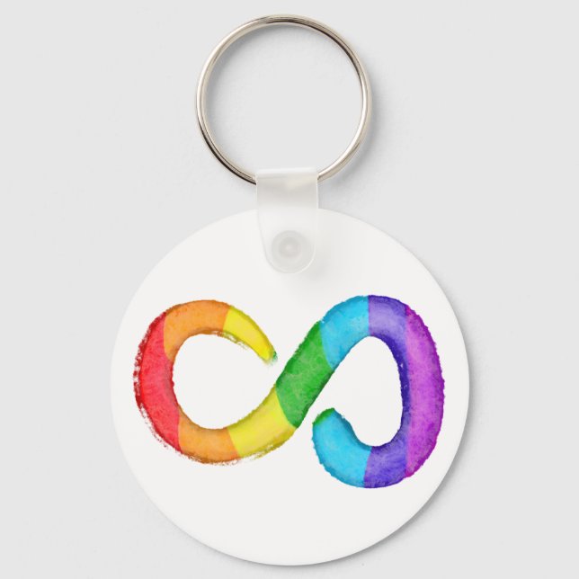 Neurodiversity Autism Awareness Acceptance Rainbow Key Ring (Front)