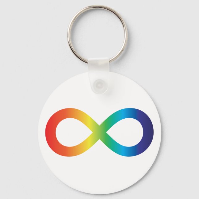 Neurodiversity Autism Awareness Acceptance Rainbow Key Ring (Front)