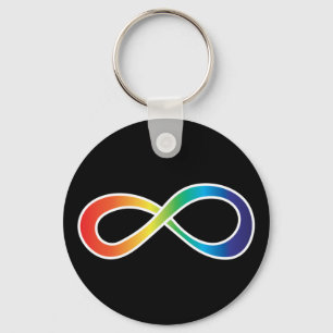 Neurodiversity Autism Awareness Acceptance Rainbow Key Ring