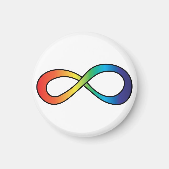 Neurodiversity Autism Awareness Acceptance Rainbow Magnet (Front)