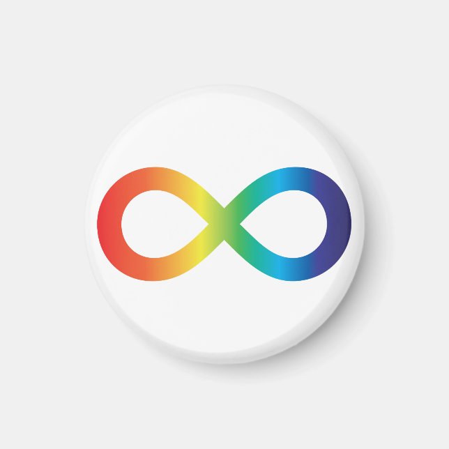 Neurodiversity Autism Awareness Acceptance Rainbow Magnet (Front)