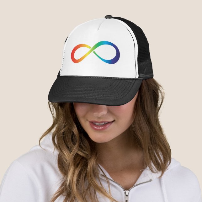 Neurodiversity Autism Awareness Acceptance Rainbow Trucker Hat (In Situ)