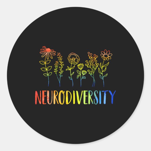 Neurodiversity Autism Awareness  Classic Round Sticker (Front)