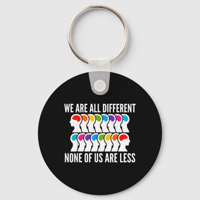 Neurodiversity Autism Awareness Different Key Ring (Front)