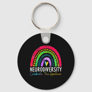 Neurodiversity Autism Spectrum Asd Adhd Rainbow Bo Key Ring
