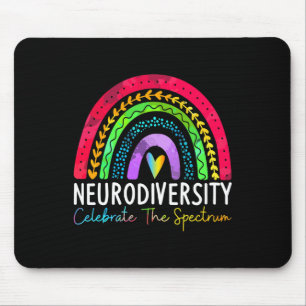 Neurodiversity Autism Spectrum Asd Adhd Rainbow Bo Mouse Mat