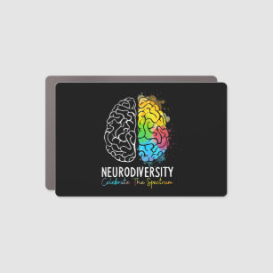 Neurodiversity Autism Spectrum ASD ADHD Rainbow Br Car Magnet