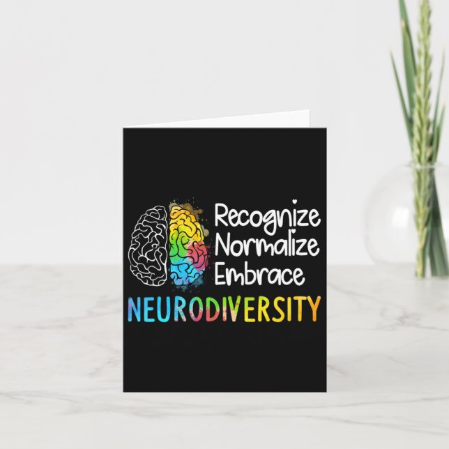 Neurodiversity Autism Spectrum Asd Adhd Rainbow Br Card (Front)