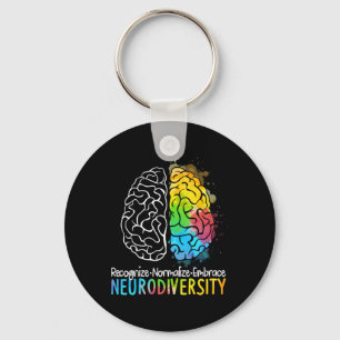 Neurodiversity Autism Spectrum Asd Adhd Rainbow Br Key Ring