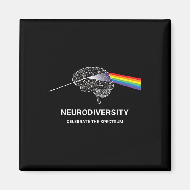 Neurodiversity Autism Spectrum Asd Adhd Rainbow Br Magnet (Front)