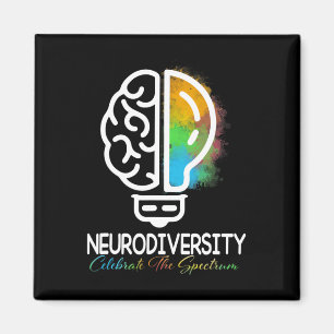 Neurodiversity Autism Spectrum Asd Adhd Rainbow Br Magnet