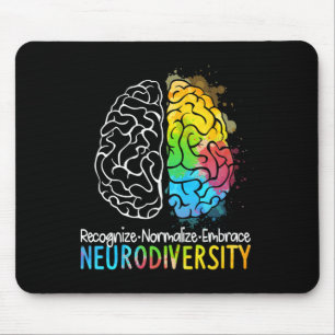 Neurodiversity Autism Spectrum Asd Adhd Rainbow Br Mouse Mat