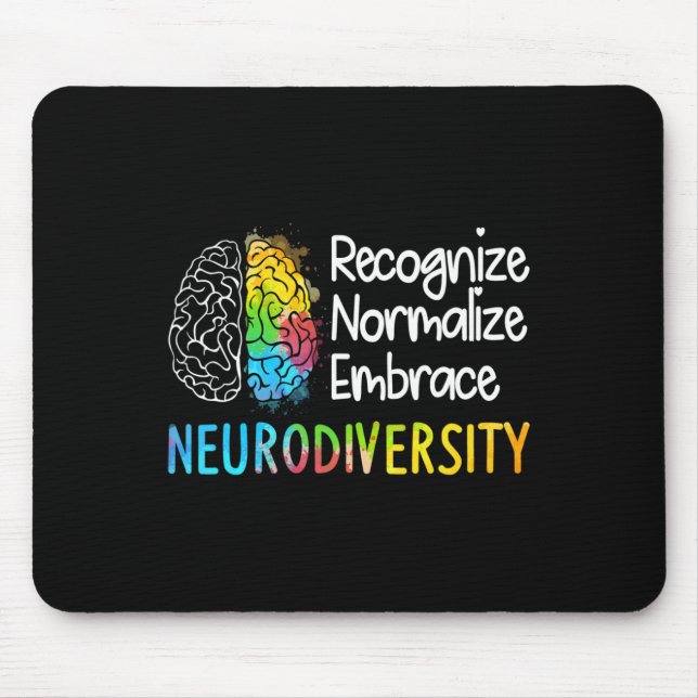 Neurodiversity Autism Spectrum Asd Adhd Rainbow Br Mouse Mat (Front)
