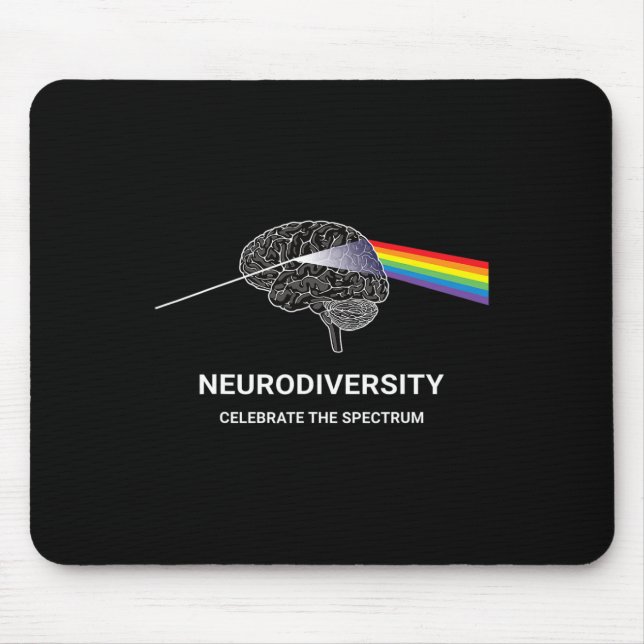 Neurodiversity Autism Spectrum Asd Adhd Rainbow Br Mouse Mat (Front)