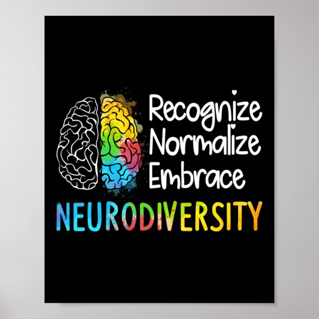 Neurodiversity Autism Spectrum Asd Adhd Rainbow Br Poster (Front)
