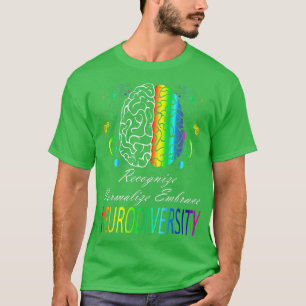 Neurodiversity Autism Spectrum ASD ADHD Rainbow Br T-Shirt