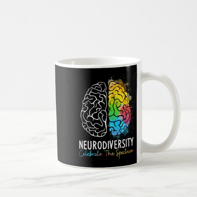Neurodiversity - Autism Spectrum Asd Adhd Rainbow  Coffee Mug (Right)