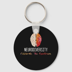 Neurodiversity Autism Spectrum ASD ADHD Rainbow Key Ring