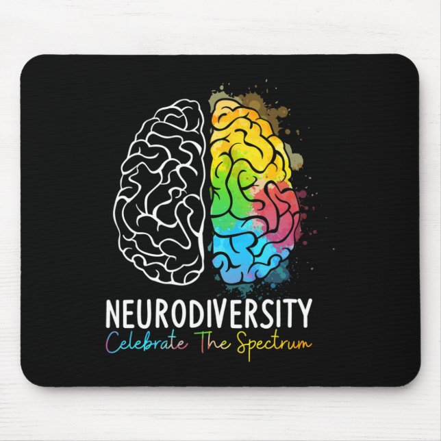 Neurodiversity - Autism Spectrum Asd Adhd Rainbow  Mouse Mat (Front)