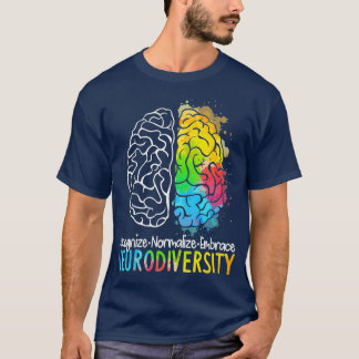 Neurodiversity  Autism Spectrum ASD ADHD Rainbow T-Shirt