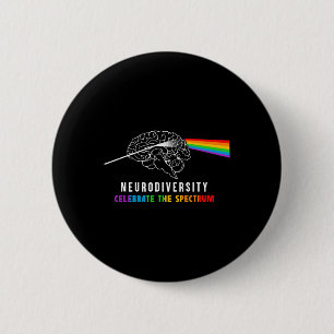 Neurodiversity Autism Spectrum Brain Asd Adhd Rain 6 Cm Round Badge